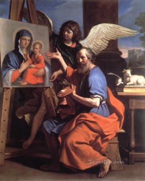  Guercino Oil Painting - St Luke Displaying a Painting of the Virgin Baroque Guercino